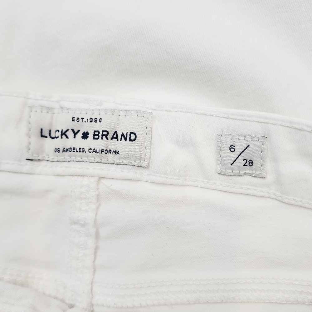 Lucky Brand Mid Rise Hayden Skinny Ankle Crop White Jean Pants - Picture 10 of 14